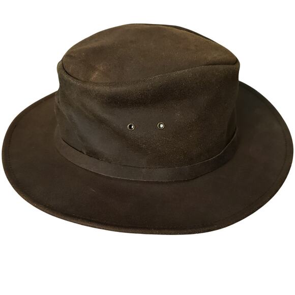 Scala Classico Genuine Leather Hat Dorfman Pacific Four Seasons Sz Medium Brown - Picture 3 of 10